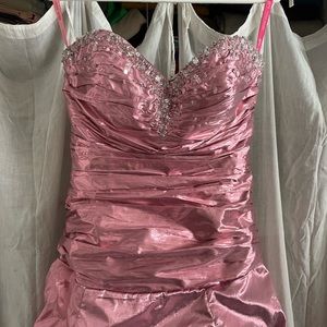Metallic Pink Prom Quinceañera Dress